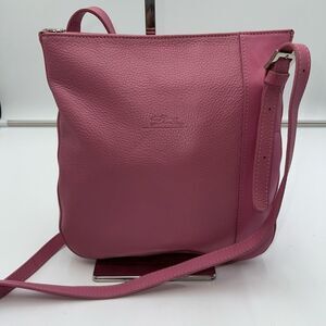 Longchamp Mala Rosa Leather Crossbody in Barbie Pink